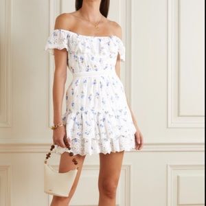 NWT LoveShackFancy Denver Floral Mini Dress in Brilliant Blue 8